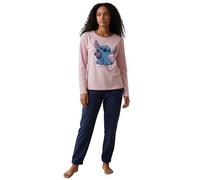 Disney Lilo & Stitch Pigiama da donna - Sweet Thing Set pigiama con maglia a maniche lunghe e pantaloni rosa/blu, rosa/blu, XL