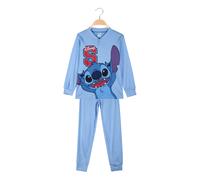 disney lilo & stitch Pigiama lungo da bambino in cotone interlock - azzurro