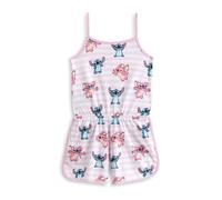 Disney Tutina senza maniche a righe rosa per bambine di Lilo & Stitch | Grazioso completo estivo con i cartoni animati Stitch & Angel | Elastico in vita, tasche