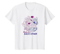 Disney Lilo & Stitch San Valentino Made For Each Other Maglietta, Bambini, Bianco, 10 anni