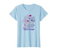 Disney Lilo & Stitch San Valentino Made For Each Other Maglietta, Donna, Celeste, XL