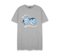 Disney Lilo & Stitch - Set pigiama da notte da donna con stampa grafica per tutto il giorno, colore: grigio mélange, Grigio, Large