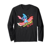 Disney Lilo & Stitch Sizzling The Day Bacon Surfing Logo Maglia a Manica