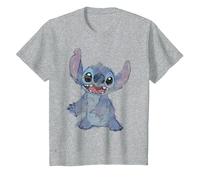 Disney Lilo & Stitch Sketchy Stitch Boy's Crew Tee, Athletic Heather, Medium, Athletic Heather, M