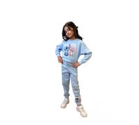 Disney Lilo & Stitch - Tuta da ginnastica per ragazze, felpa corta e pantaloni da jogging per ragazze e adolescenti dai 5 ai 15 anni, Blu, 10-11 Years