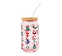 Disney Lilo & Stitch Vacanza 16-Ounce Vetro Tumbler Con Bambù Coperchio E Paglia