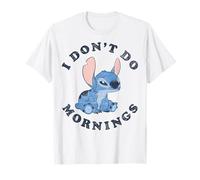 Disney Lilo & Stitch Vintage I Don't Do Mornings Stitch V2 Maglietta