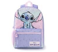 Disney Zaino Lilo & Stitch Girls | Zaino viola e rosa con spallacci regolabili | Zaino da scuola sportivo carino pratico e organizzato per bambini | Regalo di merchandising della serie di film