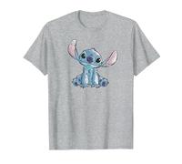 Disney Lilo & Stitch Watercolor Of Stitch Maglietta, Uomo, Grigio Melange, M