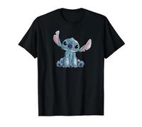 Disney Lilo & Stitch Watercolor Of Stitch Maglietta, Uomo, Nero, L