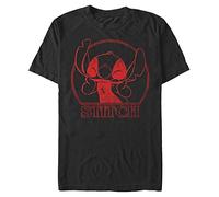 Disney Lilo Stranger Stitch Organic Short Sleeve T-Shirt, Black, L Unisex