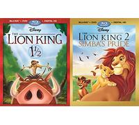 Disney Lion Double Pack Blu-Ray + DVD Set 1 1/2 Lion King & Part 2 Simba's Pride