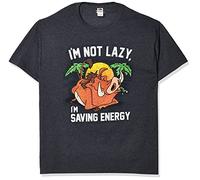 Disney Lion King Pumba Not Lazy Saving Energy Graphic T-Shirt Camicia Uomo