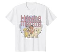 Disney Lion King Retro Hakuna Matata Simba And Friends Maglietta, Bambini, Bianco, 12 anni