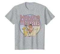 Disney Lion King Retro Hakuna Matata Simba And Friends Maglietta, Bambini, Grigio Melange, 4 anni