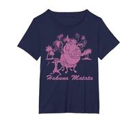 Disney Lion King Timon & Pumbaa Portrait Maglietta, Donna plus-size, Navy, 5X