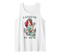 Disney Little Mermaid Ariel I Refuse To Sink Tattoo Style Canotta