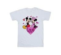 Disney Love Maglietta Topolino e Minnie Mouse Cuori Ragazze (BI54075)