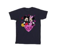 Disney Love Maglietta Topolino e Minnie Mouse Cuori Ragazze (BI54075)