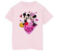 Disney Love Maglietta Topolino e Minnie Mouse Cuori Ragazze (BI54075)