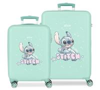 Disney Lovely Stitch Set di valigie blu 55/65 cm rigido 5,6 kg Chiusura a combinazione laterale ABS 5,6 kg 91L Bagaglio a mano, blu, Taglia unica, Set di valigie