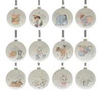 Disney Magical Beginnings - Set di 12 palline - Pooh, Tigro, Piglet & Eeyore, Bambi, Pinochio, Dumbo & Marie - Prodotto con licenza ufficiale, ornamento natalizio per albero di Natale decorazione
