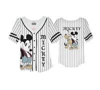 Disney Maglia da Baseball da Donna con Bottoni Topolino e Plutone