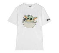 Disney Maglietta a Maniche Corte per Bambini The Mandalorian Bianco
