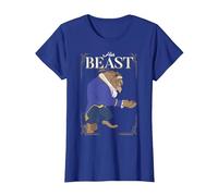 Disney - Maglietta con grafica "La Bella e la Bestia" Maglietta, Donna, Blu Reale, S