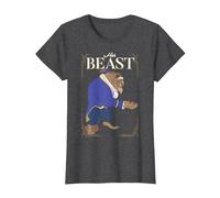 Disney - Maglietta con grafica "La Bella e la Bestia" Maglietta, Donna, Grigio Scuro, XXL