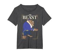 Disney - Maglietta con grafica "La Bella e la Bestia" Maglietta, Donna plus-size, Grigio Scuro, 3X