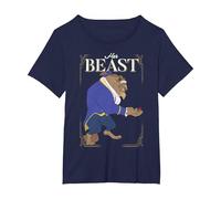Disney - Maglietta con grafica "La Bella e la Bestia" Maglietta, Donna plus-size, Navy, 2X