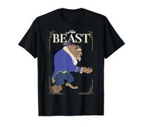 Disney - Maglietta con grafica "La Bella e la Bestia" Maglietta, Uomo, Nero, M