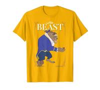 Disney - Maglietta con grafica "La Bella e la Bestia" Maglietta, Uomo, Oro brillante, L