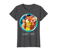 Disney - Maglietta con scritta "Il Re Leone Maglietta, Donna, Grigio Scuro, L