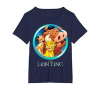 Disney - Maglietta con scritta "Il Re Leone Maglietta, Donna plus-size, Navy, 5X