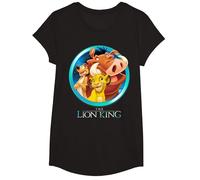 Disney - Maglietta con scritta "Il Re Leone Maglietta, Ragazze, Nero, L