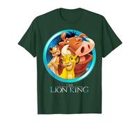 Disney - Maglietta con scritta "Il Re Leone Maglietta, Uomo, Verde Foresta, S