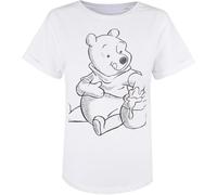 Disney Winnie The Pooh-Sketch T-Shirt, Bianco (White White), 44 (Taglia Produttore: Medium) Donna