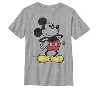 Disney Maglietta da Ragazzo Characters Classic Vintage Mickey Boy's Heather Crew Tee, Athletic Heather, X-Small US, Athletic Heather, XS