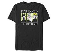 Disney Maglietta Divertente con Scritta Villains T-Shirt, Nero, L Uomo