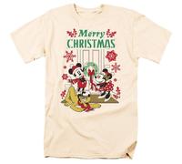 Disney Maglietta Natale Topolino e Topolina Corona di Fiori Uomo (TV4443)