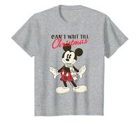 Disney - Maglietta natalizia vintage con Topolino Maglietta, Bambini, Grigio Melange, 2 anni