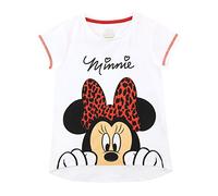 Disney Maglietta per Ragazze Minnie Mouse Bianco 8-9 Anni