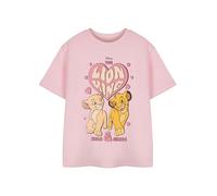 Disney Maglietta rosa grafica Re Leone | T-shirt classica Nala & Simba | Maglietta girocollo a maniche corte senza lacci | Abbigliamento con personaggi del Re Leone | Moda casual, rosa, 3-4 Anni