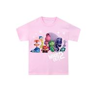 Disney Maglietta T Shirt Bambina Inside out | Magliette Manica Corta Bambina | Rosa 12-13 Anni