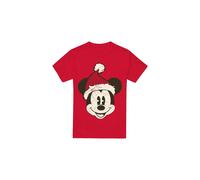 Disney Maglietta Topolino Faccia da Babbo Natale Uomo (TV3510)