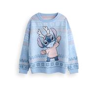 Disney Maglione Natalizio Lavorato a Maglia Blu per Bambini Lilo & Stitch | Maglione Festivo per Le Vacanze: Caldo, Divertente e Accogliente | Vivi la magia Invernale di Stitch in Style