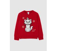 DISNEY, Maglione Natalizio Rosso Da Bambina Regular Fit Con Ricamo Disney, Rosso, Taglia: 3-4