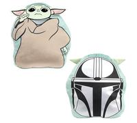 Disney Mandalorian Cuscino a Forma Ufficiale | Cuscino in peluche imbottito | Design Yoda Friend | Perfetto per camera o decor gaming | Verde